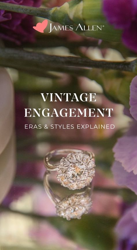 With inspiration from different eras of the past, it's no wonder that these antique beauties are making their way as the newest craze in engagement jewelry. Here's a nod to vintage engagement rings, because who doesn't love a sparkly throwback? ✨ Different Eras, Trending Engagement Rings, Ring Trends, Vintage Engagement, Engagement Jewelry, James Allen, Vintage Engagement Rings, Love A, Diamond Engagement Rings