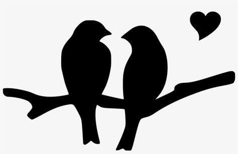 Love Bird Silhouette, Love Birds Silhouette, Bird Stencils Printables Free, Free Bird Quotes, Bird Outline Drawing, Love Birds Illustration, Friend Signs, Love Birds Drawing, Bird Silhouette Art