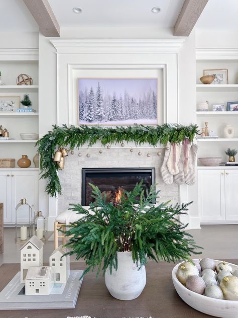 Check out this photo from lifeoncedarlane Life On Cedar Lane, Christmas Fireplace Decor, Christmas Decor Inspiration, Christmas Time Is Here, Christmas Favorites, Christmas Fireplace, Mantle Decor, Found On Amazon, Farmhouse Christmas