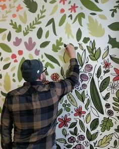 Painting A Flower, Wall Murals Diy, Garden Mural, Flower Mural, Diy Wall Painting, Wall Painting Decor, North Country, Custom Murals, Hard Cider