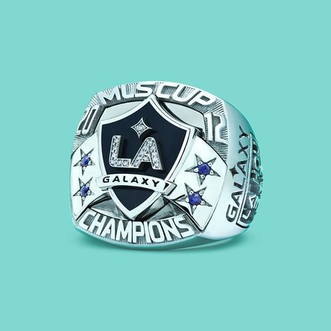 Congratulations to the LA Galaxy, winners of the 2012 Major League Soccer (MLS) Cup and recipients of the championship rings, created by Tiffany & Co. La Galaxy Soccer, Mls Soccer, Professional Soccer, Major League Soccer, Championship Rings, Soccer League, Soccer Pictures, Ring Ideas, Juventus Logo