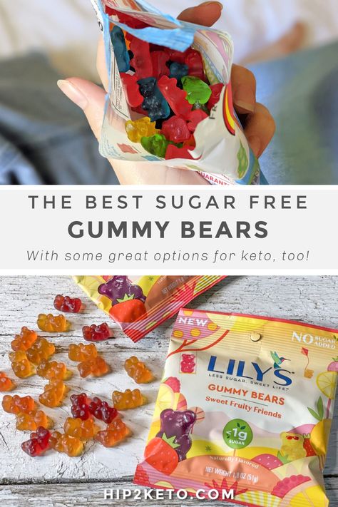 We've researched & rounded up the best sugar-free gummy bears for your sweet snacking pleasure. But be warned: it's best to eat cautiously! #sugarfree #sugarfreegummybears #sugarfreecandy #keto #ketosnacks #ketocandy #ketogummybears Sugar Free Gummy Bears, Haribo Gummy Bears, Keto Products, Sugar Free Pudding, Keto Candy, Keto Tips, Sugar Free Candy, Low Sugar Diet, Free Snacks