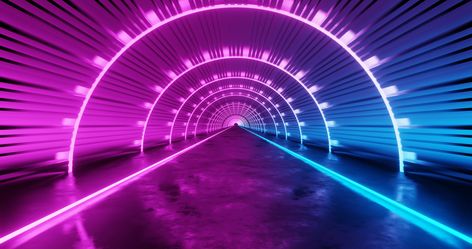 Neon Tunnel, Tunnel Wallpaper, Blue Neon, Pink Star, Background 3d, Free Stock Video, Pink Stars, 3d Effect, 3d Rendering