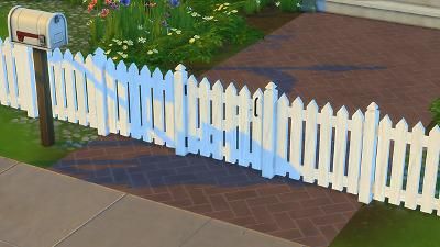 Mod The Sims - White Picket Fence and Gates Wood Fence Design, Die Sims 4, Sims 4 House Building, White Fence, Fence Styles, Sims House Design, White Picket Fence, Sims 4 Update, Sims 4 Cc Furniture