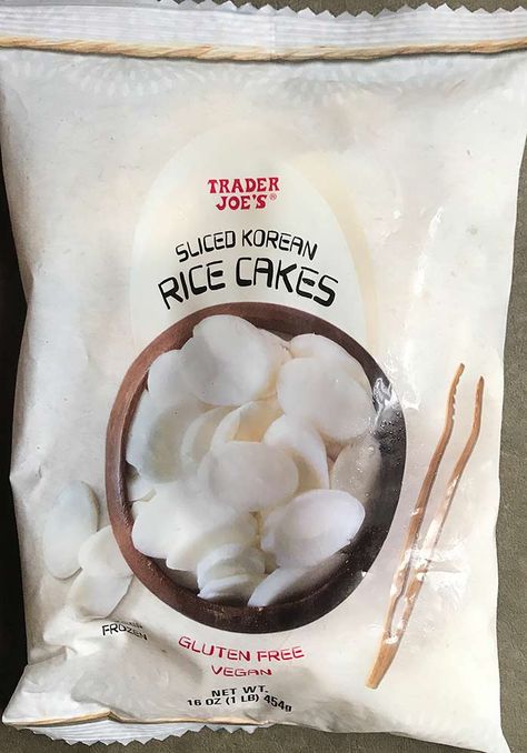 Trader Joe’s SLICED KOREAN RICE CAKES Trader Joe’s Rice Cakes Recipe, Korean Rice Cake Stir Fry, Frozen Rice Cake Recipes, Trader Joe’s Korean Rice Cakes, Trader Joes Rice Cakes, Frozen Rice Cakes, Korean Rice Cake Recipe, Frozen Rice, Korean Rice Cakes