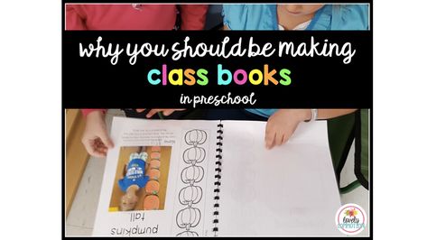 Class Books Preschool, Preschool Classroom Organization, Class Books, Homemade Books, Early Literacy Activities, Preschool Centers, Preschool Resources, Preschool Writing, Preschool Literacy