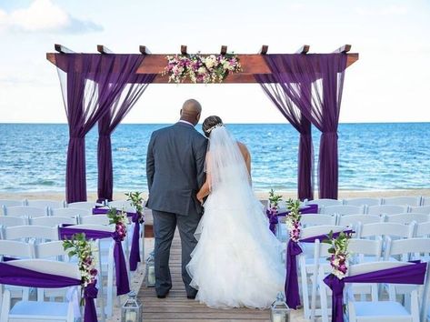 Purple Beach Wedding, Pink Beach Wedding, Beach Wedding Purple, Purple Fabrics, 2 Year Anniversary, Welcome To Our Wedding, Purple Fabric, Set Up, Girls Dream