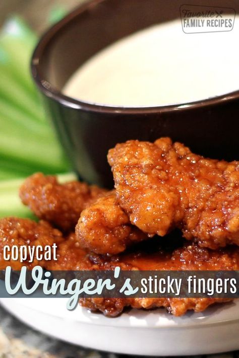 Wingers Sticky Fingers, Luscious Recipes, Newest Recipes, Super Bowl Recipes, Tyler Florence, Copy Cats, Chicken Snacks, Chicken Recipies, Picky Eating