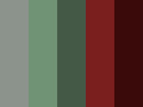 Red And Green Color Scheme, Maroon And Green Color Palette, Zombie Apocalypse Color Palette, Red Green Grey Color Palette, Apocalyptic Color Palette, Grey Green Red Color Palette, Zombie Colour Palette, Zombie Pallet, Red Complimentary Colors