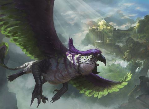 MtG card art by Sam Rowan: Resplendent Griffin Magic The Gathering Art, Mtg Art, Beast Creature, Creature Artwork, Fantasy Beasts, Alien Concept Art, Fantasy Creatures Art, Mythical Creatures Art, Monster Design