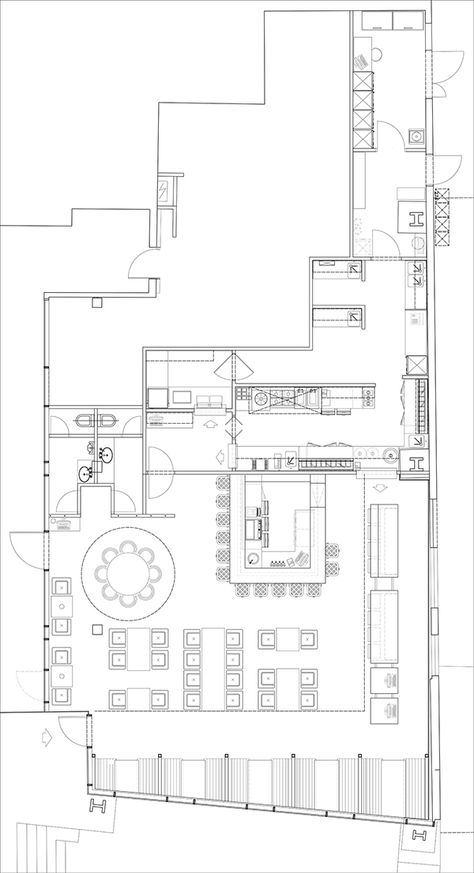 'ONE'- sushi restaurant on Behance Sushi Bar Interior Design, Japanese Restaurant Layout, Japan Restaurant Design, Restaurant Seating Plan, Restaurant Floor Plan Layout, Sushi Restaurant Design, Restaurant Layout Plan, Traditional Japanese Restaurant, Sushi Bar Design