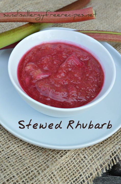 Gluten Free Rhubarb Recipes, Healthy Rhubarb Recipes, Stewed Rhubarb, Rhubarb Sauce, Rhubarb Desserts, Dairy Free Gluten Free, Ideal Protein, Healthy Sugar, Rhubarb Recipes