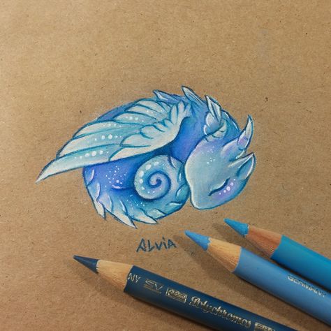 Baby air dragon by AlviaAlcedo Alvia Alcedo, Air Dragon, Kawaii Dragon, Sleeping Dragon, Baby Tattoo, Cute Dragon Drawing, Dragon Sketch, Shell Color, Blue Night