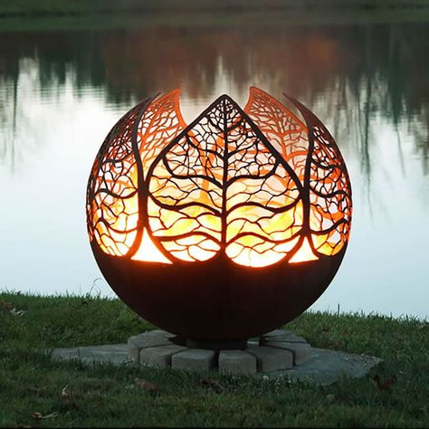 Fire Pit Gallery Autumn Sunset Fire Pit | WoodlandDirect.com: Outdoor Fireplaces: Fire Pits - Wood, The Fire Pit Gallery Fire Pit Sphere, Diy Fire Pit Ideas, Fire Pit Gallery, Outside Fire Pits, Fire Pit Materials, Custom Fire Pit, Metal Fire Pit, Autumn Sunset, Steel Fire Pit