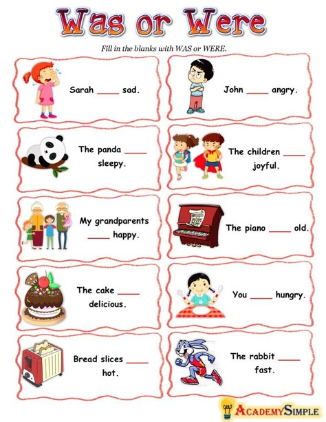 Verb To Be Past, Simple Past Verbs, Past Tense Worksheet, Verbo To Be, Verb To Be, Kindergarten Anchor Charts, Simple Past, English Worksheets For Kindergarten, Simple Past Tense