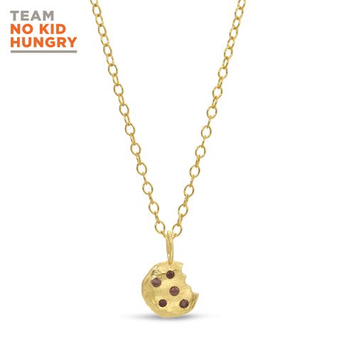 Ale-Weston-x-Milk-Jar-Cookies-Chocolate-Chip-Gold-Necklace-14k-Vermeil-NKH-Benefiting-No-Kid-Hungry Milk Jar Cookies, American Chocolate Chip Cookies, Jar Cookies, Bite Mark, Gold Cookies, American Chocolate, Milk Jar, Chocolate Decorations, All American