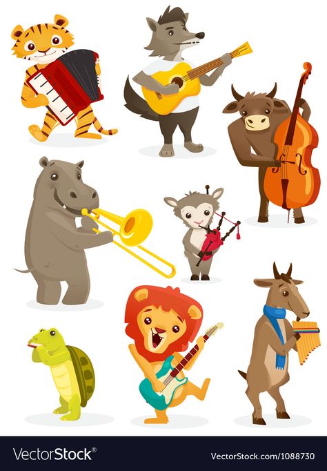 Animals Playing, Magazine Layout Inspiration, Robot Cartoon, Music Cartoon, Music Flyer, Music Illustration, Seamless Pattern Vector, Cartoon Clip Art, Childrens Art