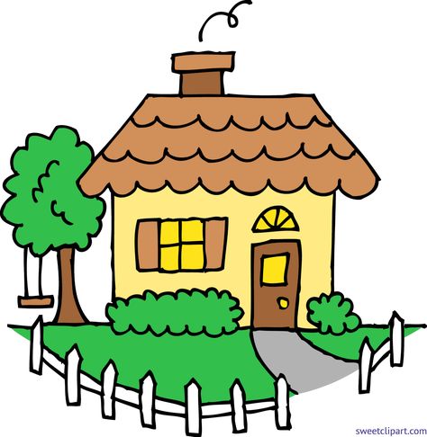 House Drawing For Kids, Cartoon Building, House Cartoon, House Clipart, Cartoon House, Clip Art Pictures, House By The Sea, Cute House, House Drawing