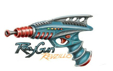 Retro Ray Gun .... By Revzillo Ray Punk, Alien Blaster, Retro Future Fashion, Atom Punk, Atomic Punk, Peacock Lamp, Rocket Ships, Cartoon Character Tattoos, Retro Future