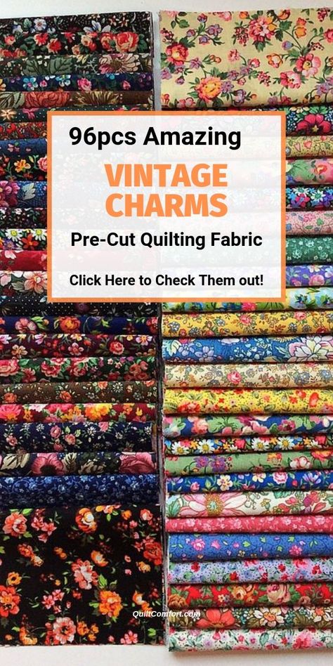 Get 96 Pieces of Vintage Charm Packs - Quilt Making Pre-Cut Fabric. High Quality Quilting Fabric Squares at our Top Notch Online Quilt Supplies Store. Charm Pack Quilt, Charm Pack Quilts, Creeper Minecraft, Charm Packs, Vintage Bouquet, Quilt Material, Quilting Fabrics, Quilting For Beginners, Rag Quilt