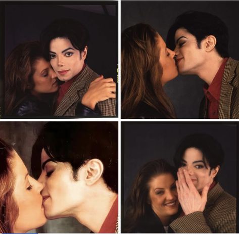 "I thought about when I photographed a happy Lisa with her then-husband, MJ, in Colorado in 1995. They laughed after they shared a kiss. Michael liked my Scottish tweed jacket, so he wore it for the photographs and of course, I gave it to him afterward." Henry Benson Michael Jackson Kissing, Michael Jackson Kissing Lisa, Michael Jackson With Girlfriend, Micheal Jackson And Janet, Lisa Marie And Michael Jackson, Michael Jackson And Lisa Marie Presley, Jasmine Guy, Scottish Tweed, Michael Jackson Pics