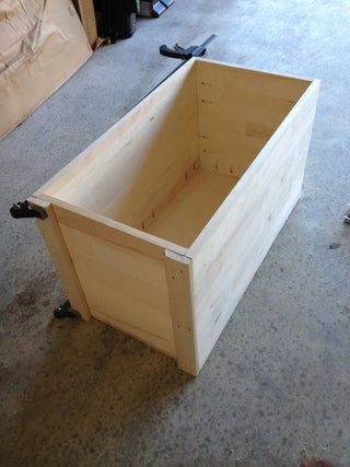 Wooden Storage Box : 6 Steps (with Pictures) - Instructables Diy Wood Chest, Diy Storage Trunk, Spool Furniture, Garage Diy, Wood Table Diy, Wooden Storage Box, Wood Storage Box, Diy Wooden Projects, Storage Trunk