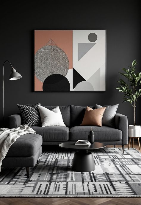 Dark Grey Couch Living Room Ideas Living Room With Dark Grey Sofa, Dark Grey Sofa Living Room Ideas, Black Sectional Living Room, Grey Couch Living Room Ideas, Dark Grey Sofa Living Room, Dark Grey Couch, Dark Grey Couch Living Room, Dark Grey Couches, Couch Living Room Ideas