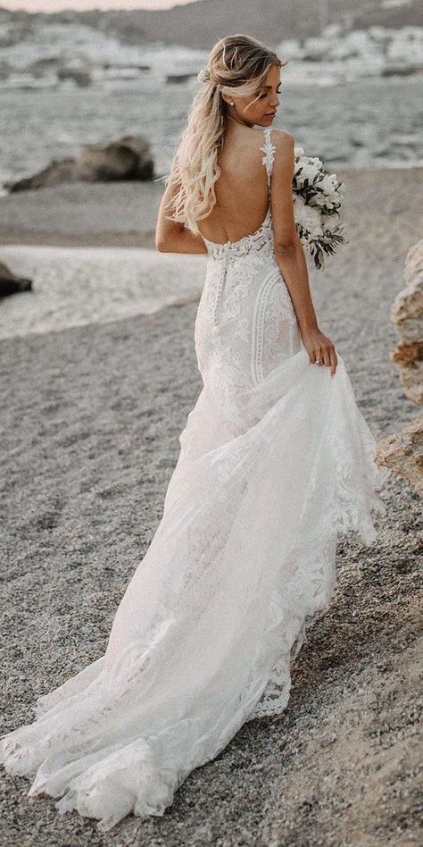 51 Best Beach Wedding Dresses For Seaside Ceremony ❤  beach wedding dresses open back lace with train martina liana #weddingforward #wedding #bride Wedding Dresses Muslim, Beach Wedding Dresses Backless, Muslim Wedding Dresses, Beach Wedding Dresses, Wedding Dress Guide, Lace Beach Wedding Dress, Braut Make-up, Beach Bride, Dress Guide