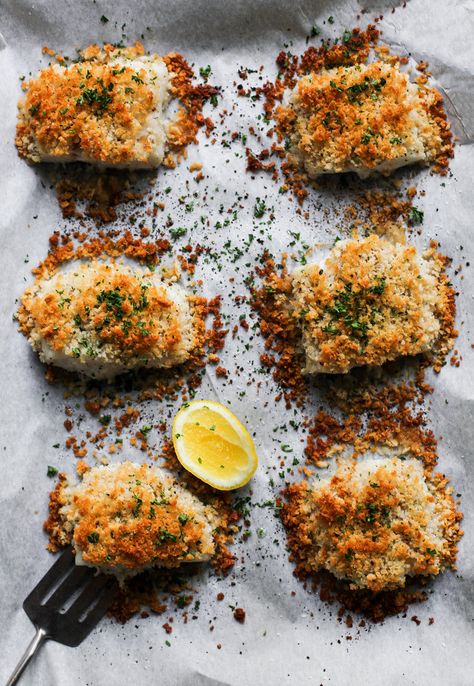 Fish Recipes Pan Seared, Cod Fish Recipes Baked, Panko Crusted Cod, November Recipes, Walleye Recipes, Crusted Cod, Cleaning Eating, Cod Fish Recipes, Fish Recipes Baked