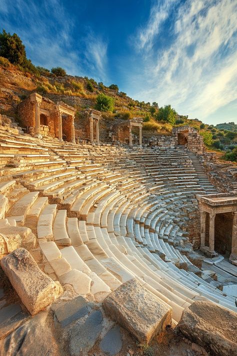 "Explore the ruins of Ephesus! 🏛️🌟 Walk through this ancient city in Turkey and uncover its historical and architectural marvels. ✨ #Ephesus #AncientHistory #TravelTurkey" Ephesus Ancient City, Ancient Turkey, Ephesus Turkey, Ancient Greek City, Greek Isles, Old And New Testament, Eco Friendly Travel, Ancient City, The Ruins