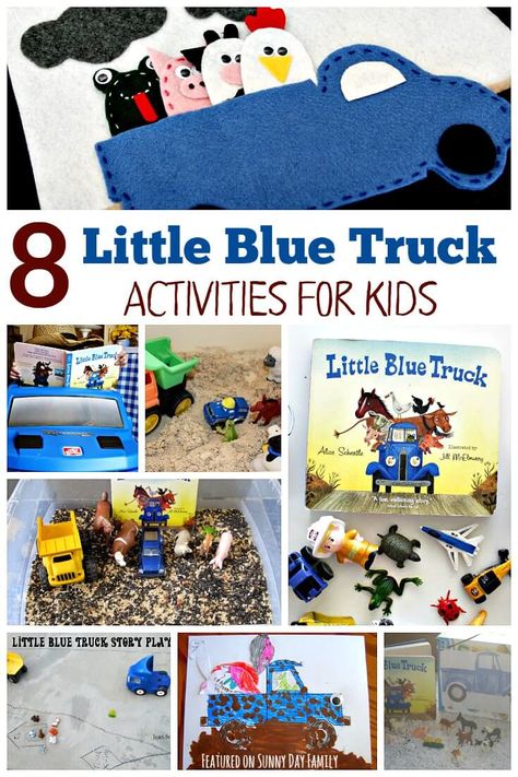 Love Little Blue Truck? Try these 8 Little Blue Truck activities for kids! Includes crafts, sensory play, and storytelling activities inspired by Little Blue Truck. Little Blue Truck Activities, Truck Activities, Storytelling Activities, Little Blue Truck, John Bennett, Truck Crafts, Transportation Preschool, Truck Theme, Blue Truck