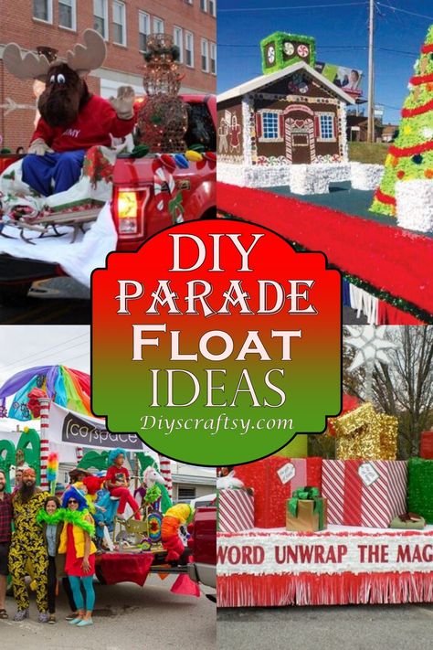 Christmas Tree Floats Parade Ideas, Best Christmas Parade Float Ideas, Ideas For Christmas Parade Floats, Homecoming Float Ideas Theme, Light Up Christmas Parade Float, Diy Christmas Parade Float Decorations, Creative Parade Float Ideas, Snowman Parade Float Ideas, Parade Float Decorations Christmas