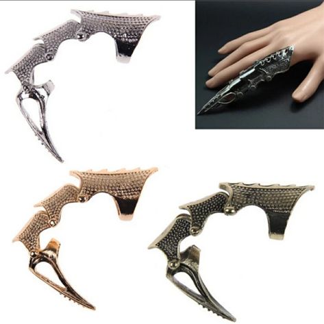 Knight Jewelry, Gothic Armor, Claw Rings, Punk Rings, Full Finger Rings, Rock Rings, Claw Ring, Womens Rings Fashion, Retro Punk