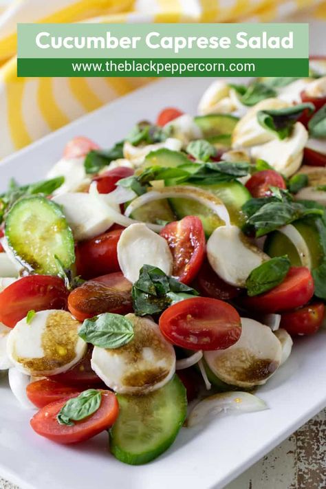 Tomato Cucumber Bocconcini Salad, Tomato Bocconcini Salad Balsamic Vinegar, Tomatoe Basil Bocconcini Salad, Tomato And Bocconcini Salad, Salad With Bocconcini Cheese, Mini Bocconcini Recipes, Tomato Bocconcini Salad, Bocconcini Recipes, Cucumber Caprese Salad