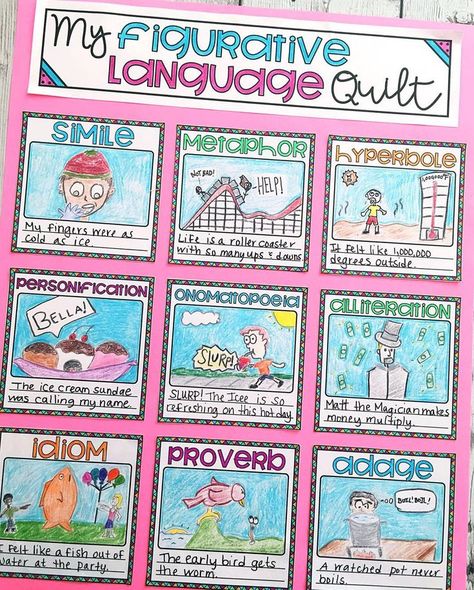 This Figurative Language Quilt is my favorite!! It’s the perfect project to culminate your figurative language unit. Use the link in my profile to learn more!! Bit.ly/FLToolboxInsta #teachersfollowteachers #teachersofinstagram #teachersofinsta #instateacher #teachersofig #igteachers #teacherlife #iteachtoo #iteach345 #iteach456 #tpt #teachersoftpt #teacherspayteachers Figurative Language Activity, Teacher Tricks, 5th Grade Writing, Similes And Metaphors, Teaching Language, 7th Grade Ela, 4th Grade Writing, Writers Workshop, 4th Grade Ela