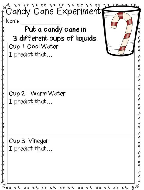 Candy Cane Experiment (free; from First Grade Wow) Elementary Winter Activities, Candy Cane Kindergarten Activities, Candy Cane Science Preschool, Candy Cane Stem Activity, Free Christmas Writing Activities, Homeschool Christmas Ideas, Candy Cane Science Experiment, Christmas First Grade, Christmas Classroom Activities