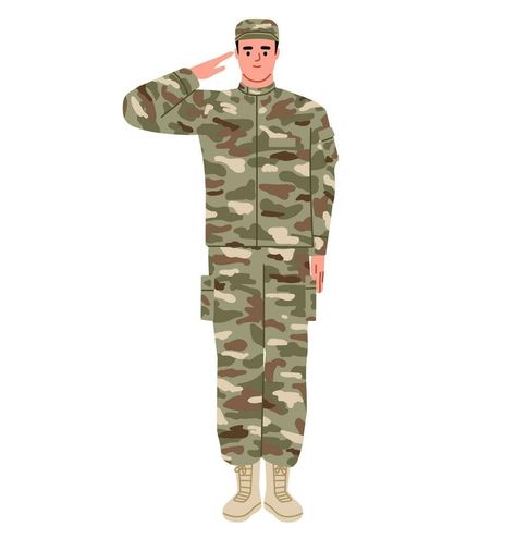 Soldier, military man saluting. Army service. Armed forces. Call up to armed forces. Mobilization. Flat vector illustration. Military Illustration, Kohli Wallpapers, Greeting Sign, Military Man, Virat Kohli Wallpapers, The Soldier, Call Up, Man Illustration, Flat Vector Illustration