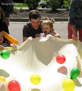 The final activity was a parachute and balloon activity. This is another playgroup activity that the kids all love. First we played "balloon popcorn" bouncing the balloons on the bed sheet. The second parachute activity involves floating the sheet up and down while the children giggle and laugh underneath. Balloon Popcorn, Playgroup Activities, Toddler Party Games, Toddler Games, Balloon Games, Bean Sprout, Hungry Caterpillar Party, Hungry Caterpillar Birthday, Dragon Eggs