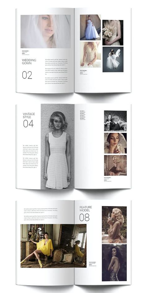 Fashion Lookbook Layout, Fashion Lookbook Design, Wedding Photography Magazine, Lookbook Template, Catalog Design Layout, Magazine Cover Ideas, Indesign Layout, Lookbook Layout, Lookbook Design