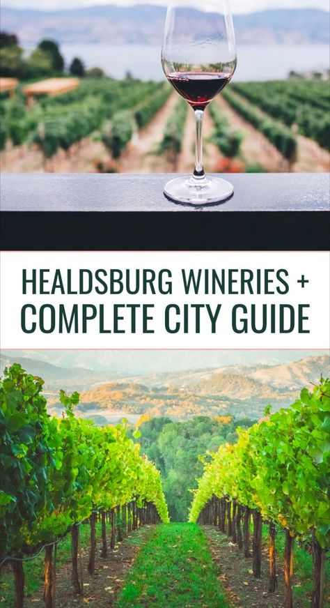 Find out what to do in Healdsburg, CA! Taste amazing wines at Healdsburg wineries, eat delicious food at Healdsburg California restaurants, and see beautiful places with Healdsburg sightseeing. This guide has everything you need to find fun Healdsburg California things to do. Healdsburg Wineries, California Wineries, Healdsburg California, California Restaurants, Hidden Gem, City Guide, Delicious Food, Beautiful Places, Things To Do