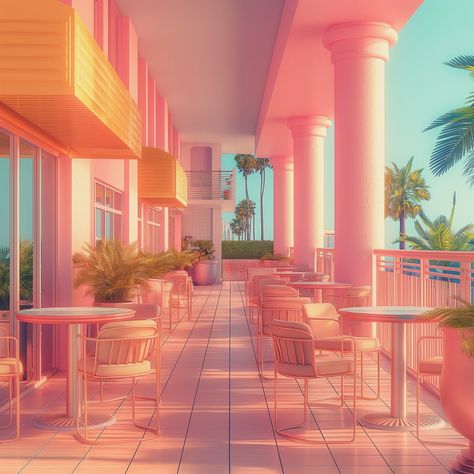 welcome to miami ✨💗 retrowave but with the pastels 😌 #southbeachmiami #miamivibes #luxuryspa #miamiarchitecture #summerbreeze #californiagirls #architecturephotos #retroarchitecture Art Deco Architecture Miami, Pastels Palette, Retrowave Art, Beach Terrace, Flamingo Room, South Beach Art Deco, Miami Architecture, Beach Art Deco, Miami Art Deco