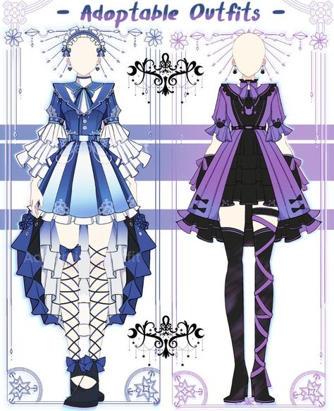 Anime Dress Outfits, Outfit Rules, Adoptable Outfit, Magical Clothes, 70 Outfits, Magical Girl Outfit, Clothing Design Sketches, Drawing Anime Clothes, Dress Design Sketches