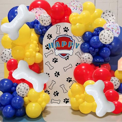 New 143 Pcs Paw Balloons Garland Arch Kit, Red Yellow Blue And Dog Paw White Latex Balloons With Bone Shaped Foil Balloons For Patrol Theme Party, Boy Girl Birthday Party Baby Shower Decorations - New. Never Been Used. - My Price & My Shipping Rates Are Firm. (Please Keep In Mind I Have To Pay Poshmark 25% Fees For This Item, So I’m Not Getting The Full $12) - Weight: 10 Oz (This Shipping Rates Is Up To 5 Lbs) - This Shipping Rate Is Max To 5 Lbs. Pls Check Out My Listings & Let Me Know If You W Marshall Paw Patrol Birthday, 3rd Birthday Party For Boy, Paw Patrol Balloons, Paw Patrol Birthday Decorations, Birthday Party Goodie Bags, Paw Patrol Birthday Theme, Paw Patrol Decorations, 2nd Birthday Boys, Dog Birthday Cake