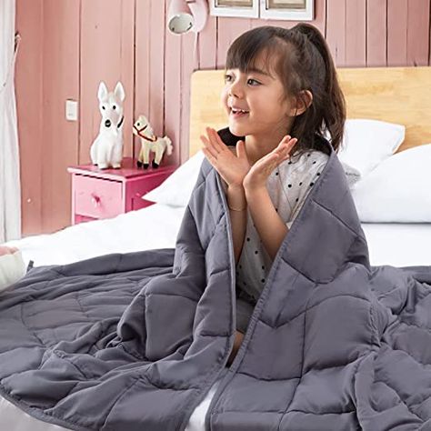 yescool Kids Weighted Blanket (7 lbs, 41" x 60", Grey) Cooling Heavy Blanket for Toddler Sleeping Perfect for 60-80 lbs, Throw Size Breathable Blanket with Premium Glass Bead Weighted Blanket Benefits, Weighted Blanket For Kids, Blanket Kids, Heavy Blanket, Cooling Blanket, Weighted Blanket, Kids Bedding, Summer Winter, Bed Sizes