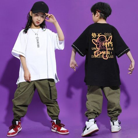 Hip Hop Kids Outfits, Hiphop Dance Outfit Dancers, Hiphop Dance Outfit, Big Boy Fashion, Graphic Tee Oversized, Hip Hop Wear, Hip Hop Dance Outfits, Jazz Dance Costume, Hip Hop Kids