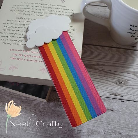 Neet & Crafty: Rainbow Clouds Bookmark Rainbow Bookmark, Handmade Bookmarks Diy, Small Clouds, Rainbow Order, Summer Fair, Rainbow Clouds, Rainbow Theme, Rainbow Cloud, Bookmarks Handmade