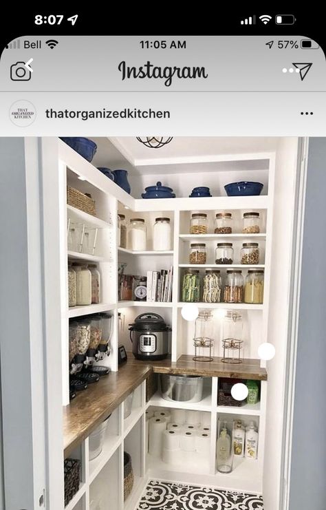 Barn Door Corner Pantry, California Closets Pantry Walk In, Walk In Pantry Deminsions, Walk In Pantry With Countertop Barn Door, Walk In Pantry Dimensions Barn Door, Narrow Pantry, Walk In Pantry Ideas, Curved Kitchen Island, Pantry Closet Design