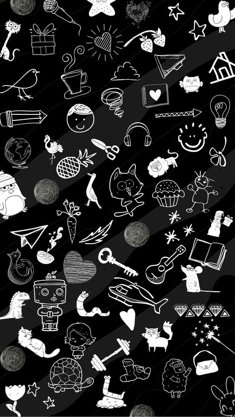 Doddleoddle Art Wallpaper, Doodle On Black Background, Black Doodles, Black Quotes Wallpaper, Chalkboard Wallpaper, Doodle Wallpaper, Word Doodles, 7 Wallpaper, Tears Art