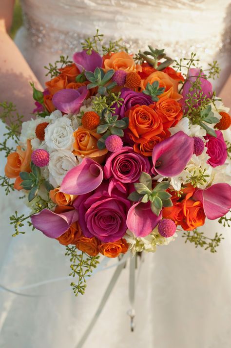 Orange Flower Bouquet, Orange Rose Bouquet, Orange Bridal Bouquet, Orange Wedding Bouquet, Bouquet Colorful, Orange And Pink Wedding, Red Bridal Bouquet, Prom Bouquet, Wildflower Wedding Bouquet