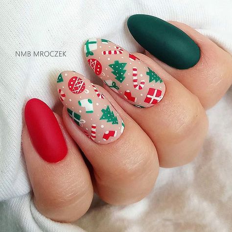 Nail Noel, Cute Christmas Nails, Christmas Nails Easy, Christmas Gel Nails, Her Nails, Christmas Nails Acrylic, Nail Swag, Winter Nail Art, Festival Nails